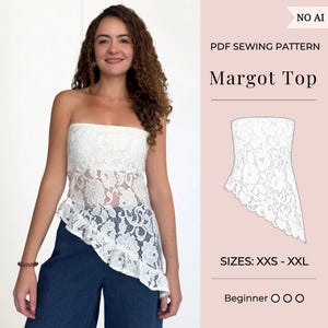 Women top pattern | Pdf sewing pattern | Top sewing pattern | strapless top sewing pattern