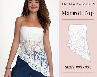 Women top pattern | Pdf sewing pattern | Top sewing pattern | strapless top sewing pattern