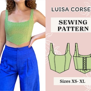 Corset pattern / Bustier sewing pattern / Women sewing pattern / Pdf Corset sewing pattern / Crop top pattern