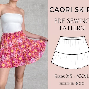 Skirt sewing pattern | Pdf sewing patterns | Skirt pdf pattern | Digital pattern | Mini Skirt | Sewing tutorial | women&#39;s patterns