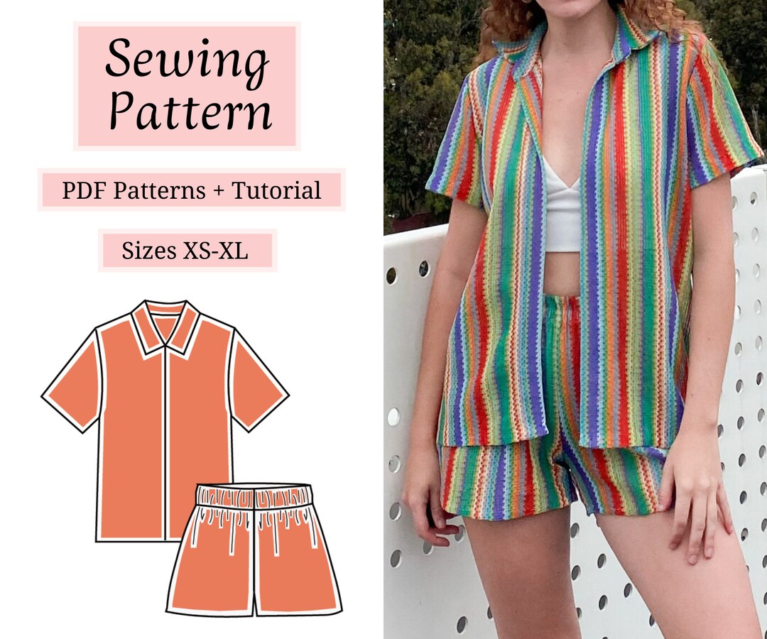 Pdf Sewing Pattern Size XS-XL Shirt Pattern Sewing - Etsy Australia