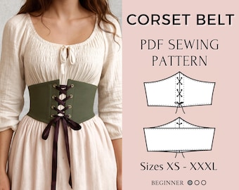 Corset Belt Sewing Pattern PDF: Costume a Cosplay Accessory for Women