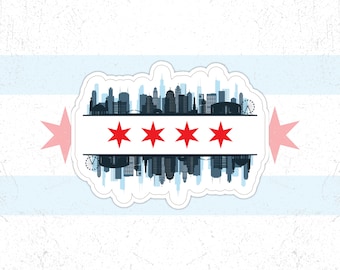 Chicago Flag / Skyline Sticker