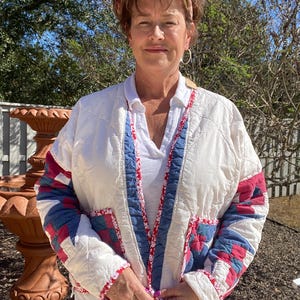 women’s vintage quilt jacket (M), Quilted Coat