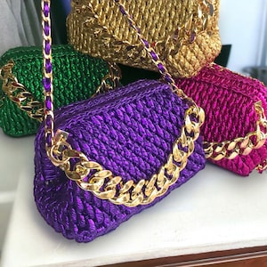 Häkeln metallic raffia Clutch Beutel Tasche, handgemachte Luxus-Party-Abend-Taschen, Desing spezielle Einladung Nacht Frauen Handtasche, handgemachte Geschenke