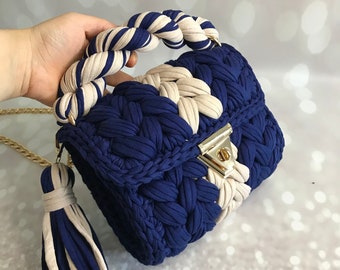 Handmade Crochet Crossbody Bag: Colorful Knit Shoulder Bag