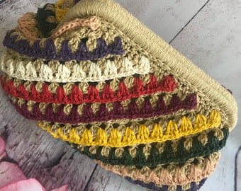 Crochet Raffia Clutch Bag: Handmade Woven Paper Straw Pouch