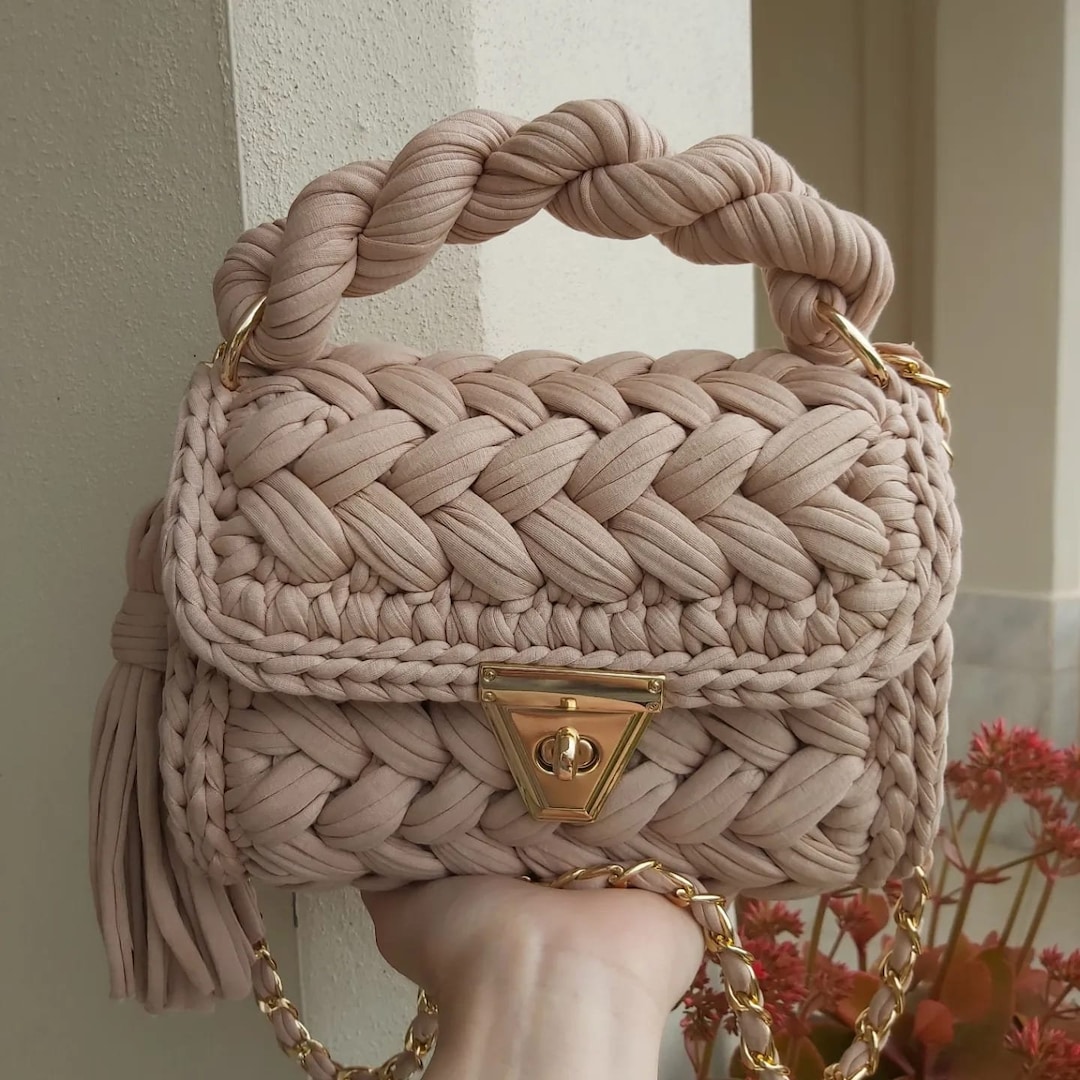 Emily Levine Women's Beige Embellished Crochet Adjustable Strap Shoulder Bag main image 0