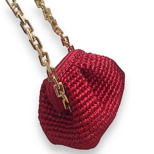 pochette métallique au crochet / sac à main de mariage métallique tendance fait main / sac de soirée métallique au crochet de luxe / cadeau fait main personnalisé