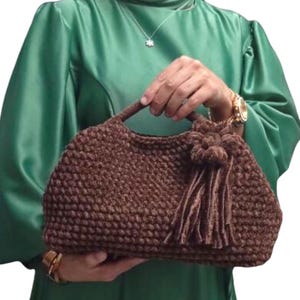 Sac à main en tricot de velours fait main, pochette en velours au crochet, sac pour femme de grande taille, cadeaux personnalisés
