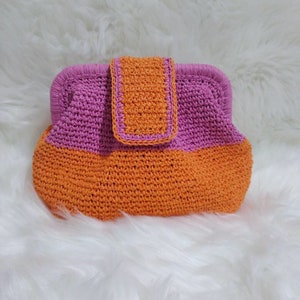 Womens Straw Summer Pouch Bag, Crochet Raffia Pouch Clutch Bag,  Wicker Beach Clutch Bag, Straw  clutch Hand Made Gift