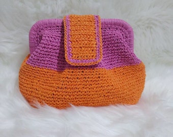 Crochet Raffia Clutch Bag: Handmade Summer Pouch
