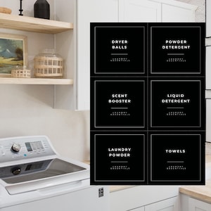 BLACK Laundry Room Labels // Storage + Organization // INSTANT DOWNLOAD