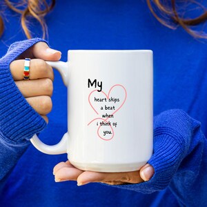 Heart Mug Gift | Custom Mug | Sending Love Gift | Gift For Boyfriend | Valentines Day Gift | Coffee Mug | Valentine&#39;S Day Gifts|Love You Mug