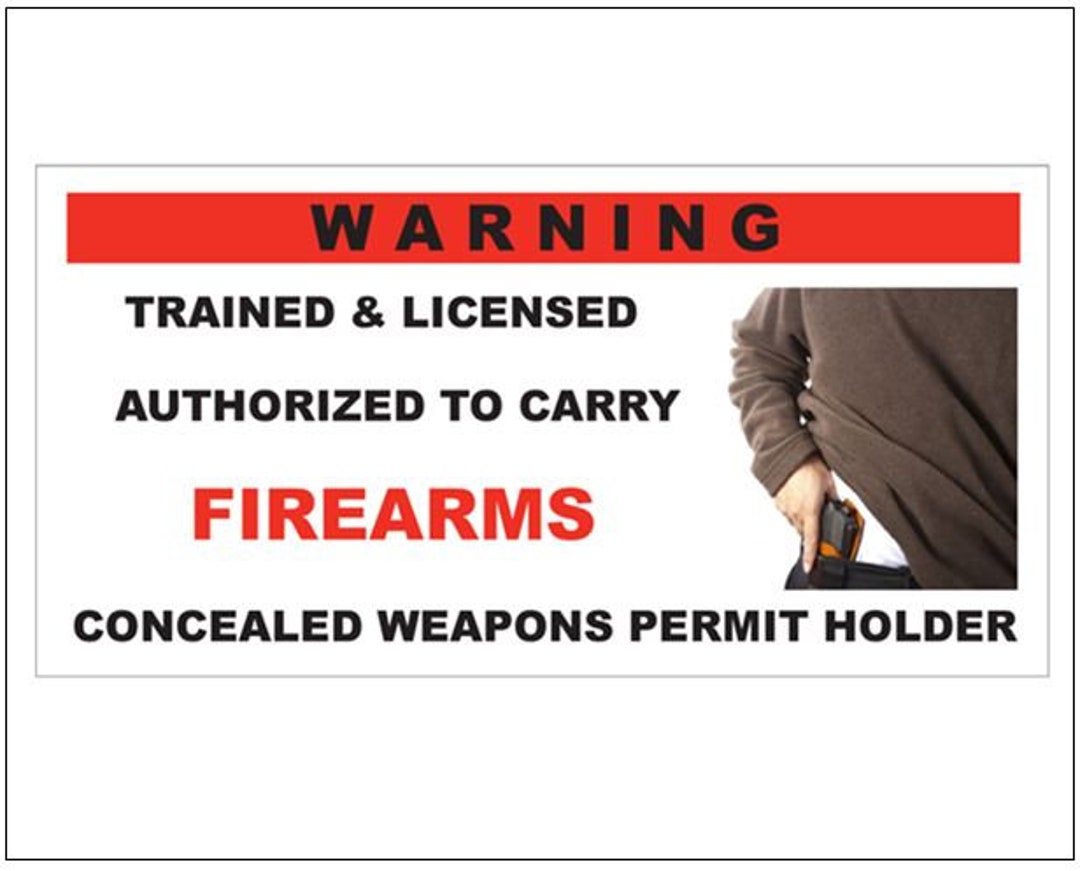 Concealed Carry Firearms CCW Permit Holder Warning Stickers / Etsy