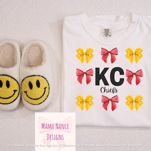 KC Football Bow PNG, Kansas City Chiefs, KC Kingdom, Bow Design, Coquette Football