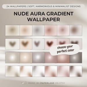 Neutral Aura Gradient Wallpaper | Aesthetic Soft Tones | Digital Wallpapers for MacBook, iPad, Laptop, Tablet | Minimalist & High-Resolution