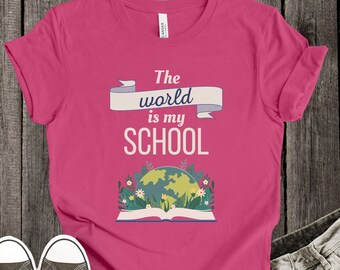 Homeschool kids shirt Outdoor School t-shirt Unschooling tee Nature shirt for kids