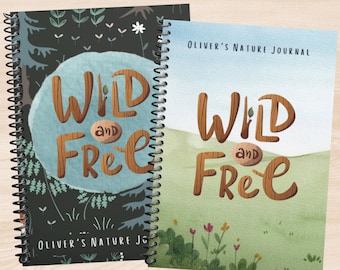 Personalized nature notebook for kids, nature journal, Charlotte Mason notebook, nature diary, sketchbook for kids.