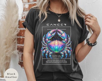 Cancer Zodiac Tee, Cosmic Vibrant Unisex Shirt - Horoscope Astrology Gift, Celestial Graphic Tshirt, Zodiac Sign Clothing, Astrology Lover