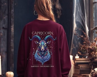 Capricorn Zodiac  Sweatshirt, Capricorn Hoodie, Astrology Gift, Capricorn Horoscope Gift, Celestial Clothing