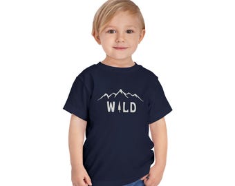 Kids Wild Mountains T-Shirt, Toddler Nature Tee, Unisex Cotton Top