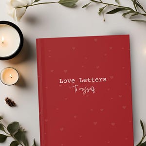 Cartas de amor para mí, diario personalizado, cuaderno rojo, diario de bienestar, regalo de San Valentín para un amigo, diario de terapia de cuidado personal