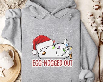 Funny Chicken Christmas Sweatshirt, Chicken Mama Christmas Hoodie, Farm Christmas Sweatshirt for Homesteader Funny Egg Nog Hoodie for Farmer
