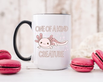 Personalized axolotl mug, axolotl gift, axolotl lover gift, cute axolotl, custom pink salamander cup, Mexican salamander cup with name
