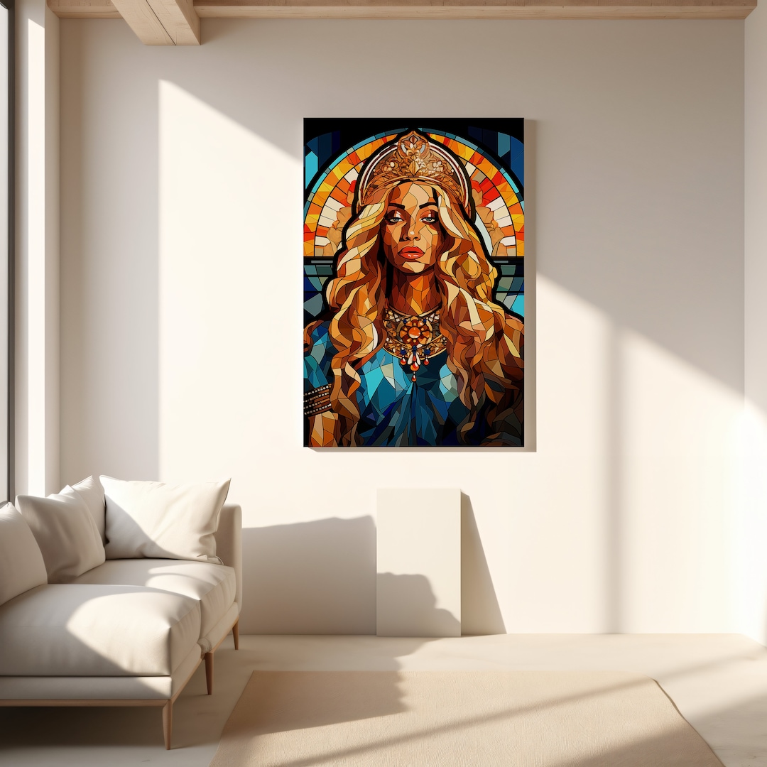 Beyonce Stained Glass Style Wall Art Canvas - Etsy
