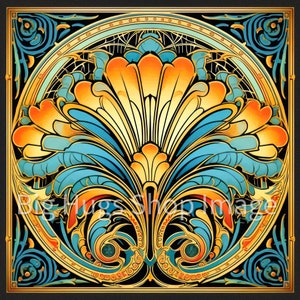 Roaring 20's Art Deco Style Design #9 on a 6x6, 8x8 (actual 7.8) or