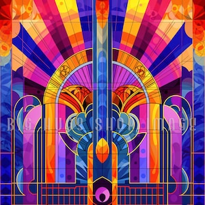 Art Deco Ceramic Tile: Vivid Hues Collection, Wall & Table Decor