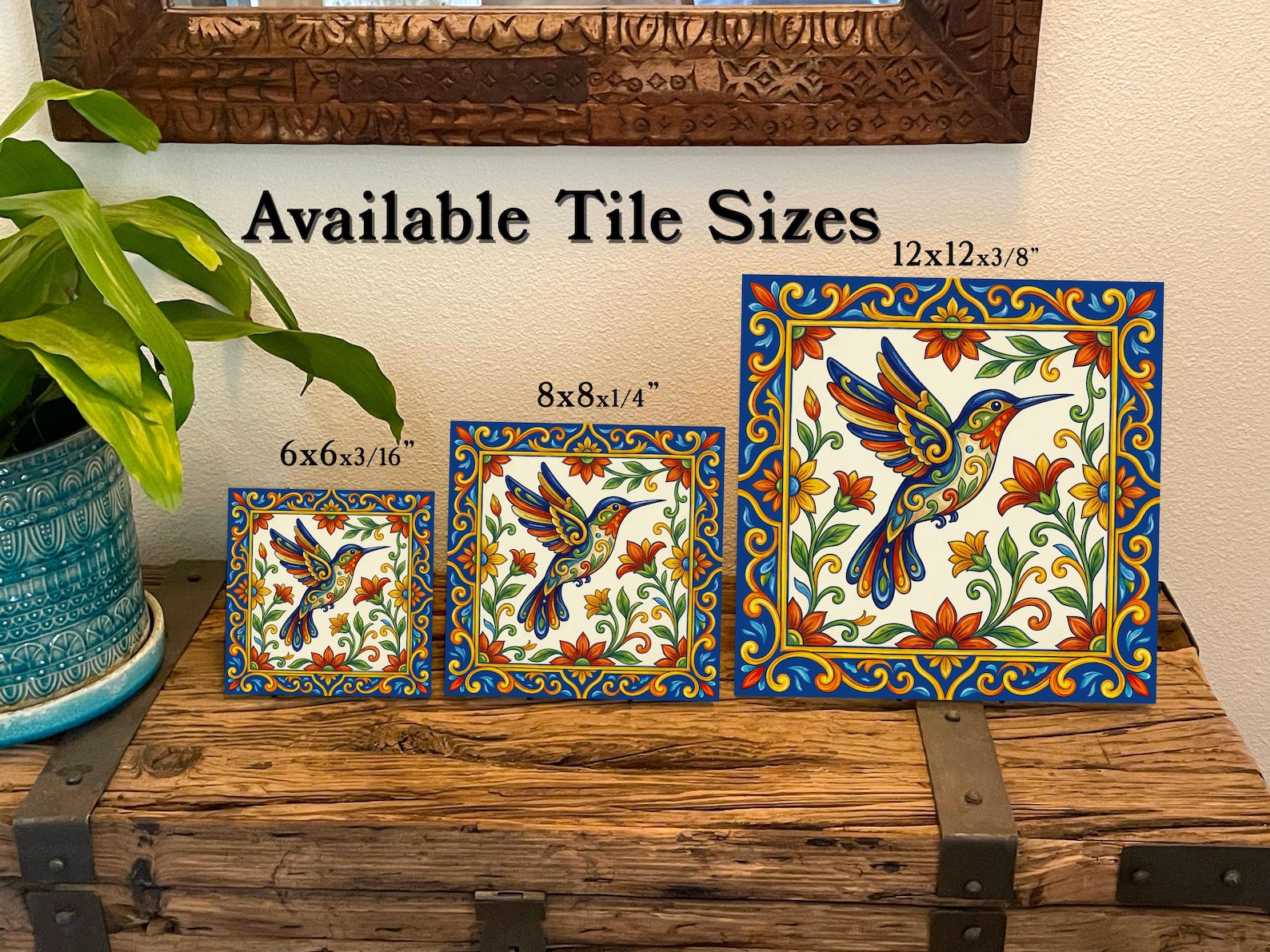 Hummingbird Tile Inlay Talavera Style Hummingbird Tile Design - Etsy