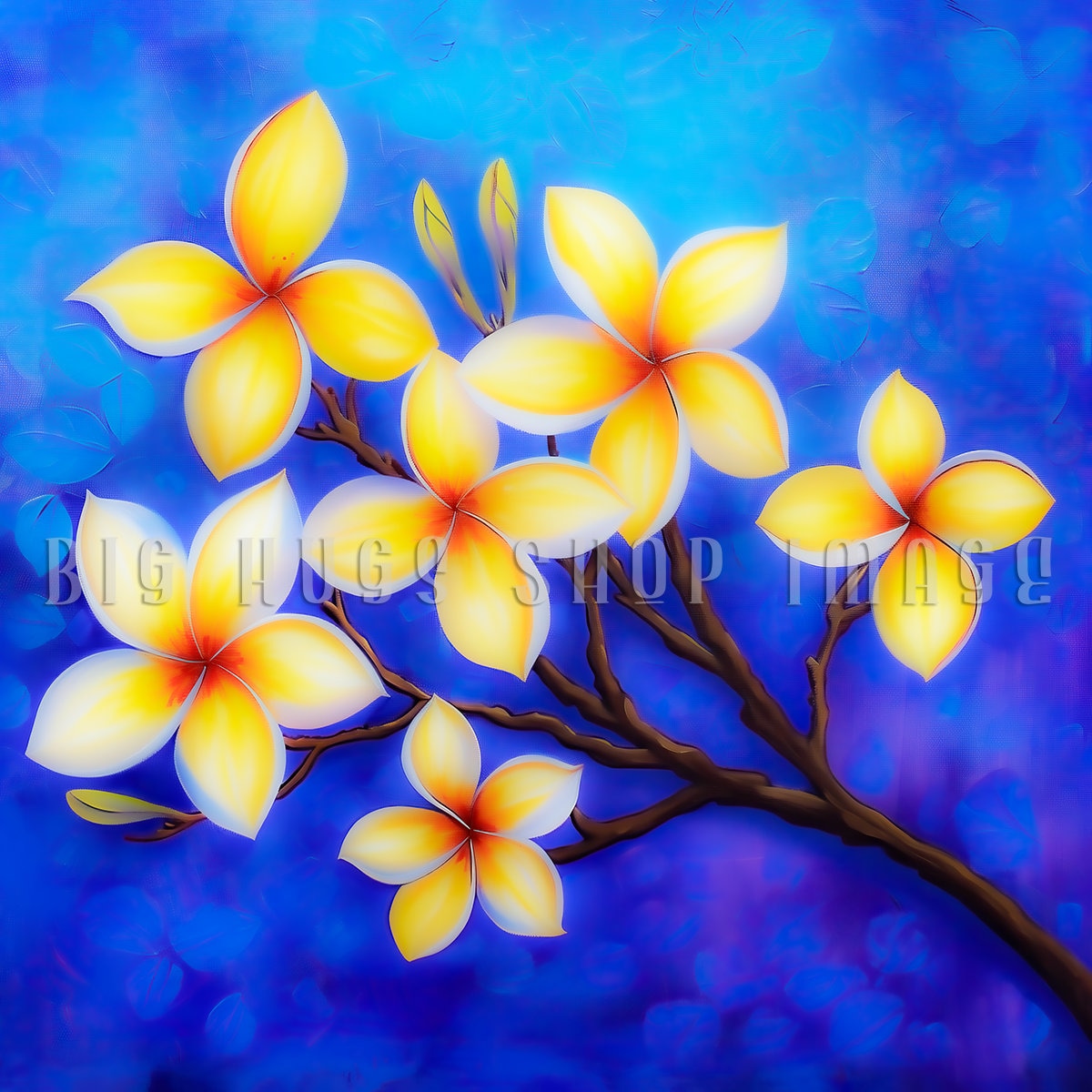 Dreamy Plumeria Flower Art: Handcrafted Ceramic Tile, Tropical