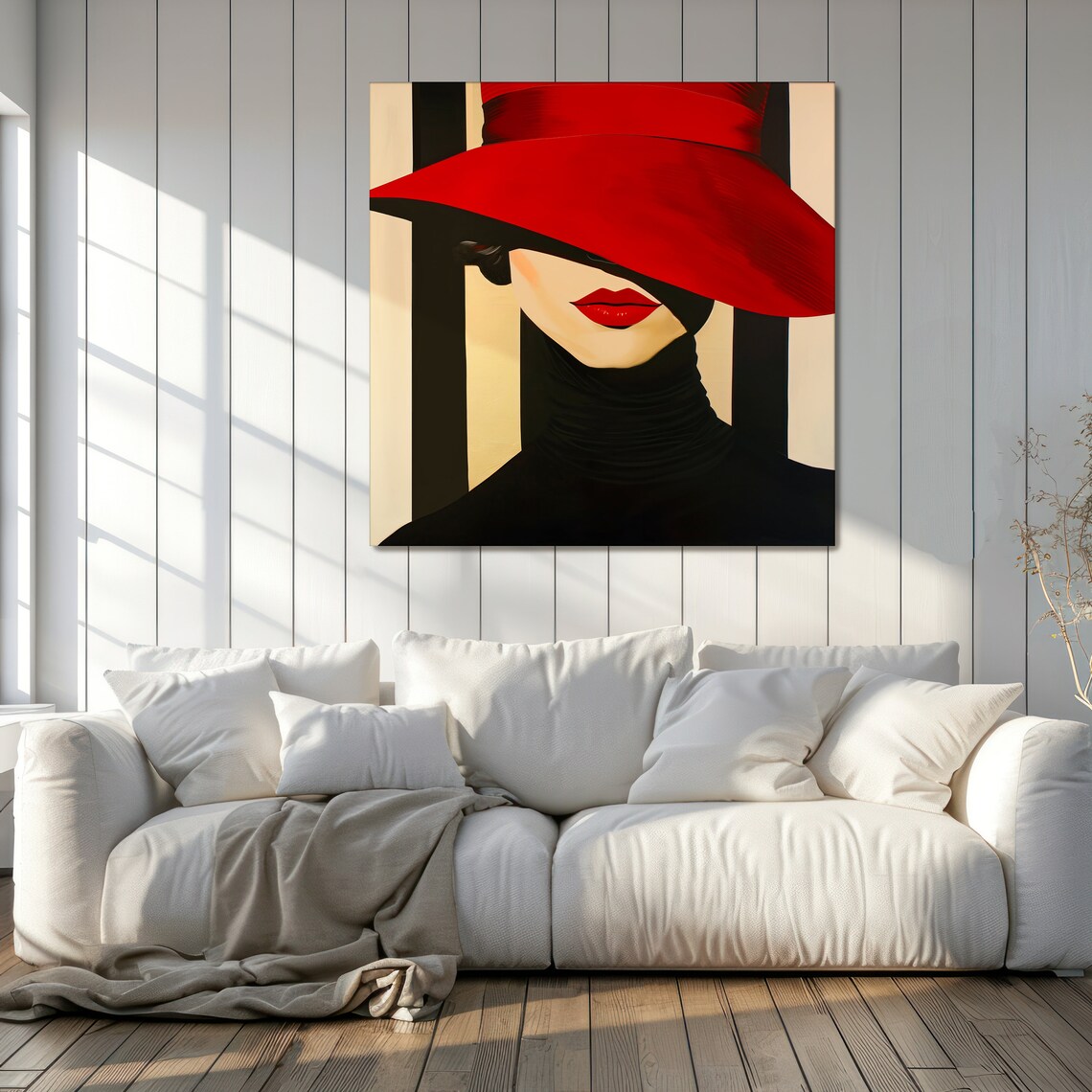 Art Deco Woman in Red Hat Canvas Print: Roaring 20s Fashion Art - Etsy