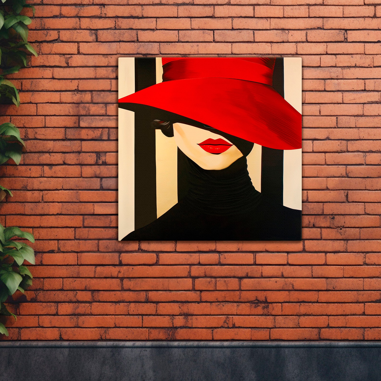 Art Deco Woman in Red Hat Canvas Print: Roaring 20s Fashion Art - Etsy