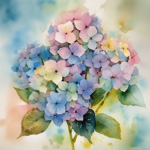 Hydrangea Flower Art: Painterly Ceramic Tile Design