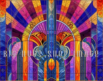 Art Deco Ceramic Tile: Vivid Hues Collection, Wall & Table Decor