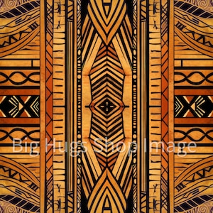 Abstract Tribal Tile design in Browns and Black colors on a 6x6, 8x8 (actual 7.8) or 12x12 (actual 11.8) inch Ceramic Tile.