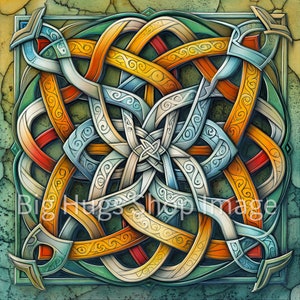 Celtic Knot style design #4 on a 6x6, 8x8 (actual 7.8) or 12x12 (actual 11.8) inch Ceramic Tile. Free Shipping in the USA.