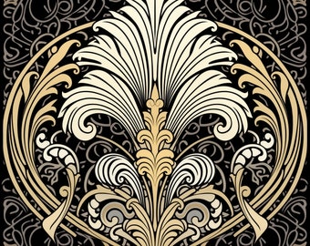 Art Nouveau Ceramic Tile: Kitchen Backsplash Decor