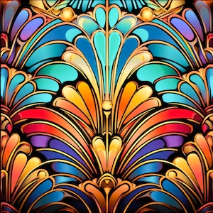 Roaring 20's Art Deco Style Design #5 on a 6x6, 8x8 (actual 7.8) or