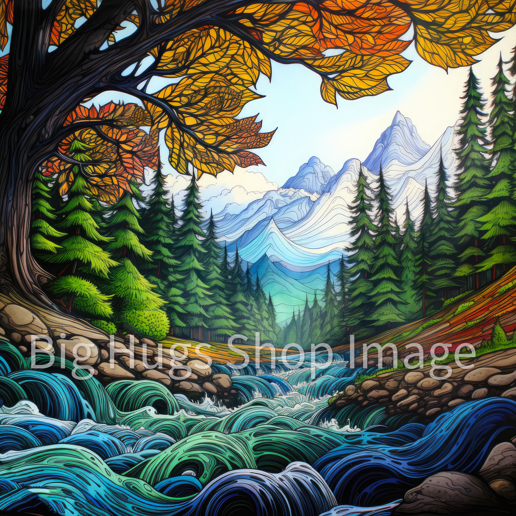 Lush Forest Ceramic Tile Art: Fantasy Landscape Decor - Etsy