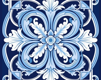 Art Nouveau Ceramic Tile: Backsplash Series #7