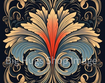 Art Nouveau Ceramic Tile: Backsplash Series #13