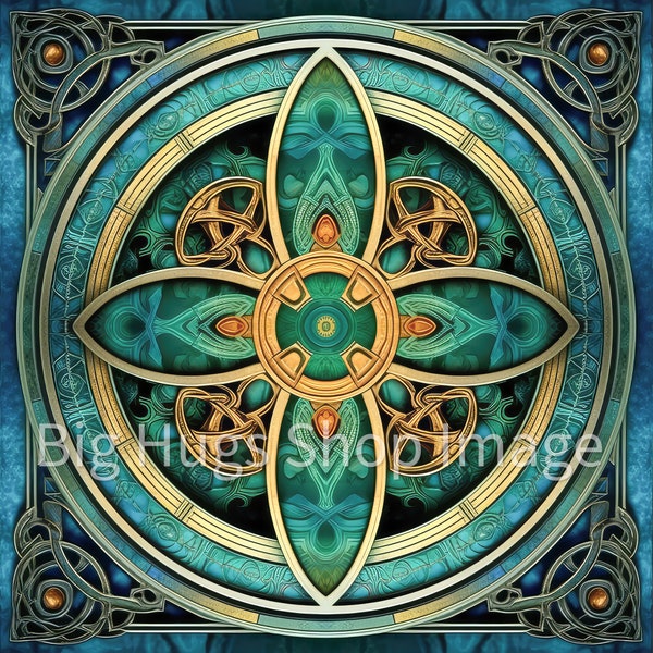 Celtic Knot style design #3 on a 6x6, 8x8 (actual 7.8) or 12x12 (actual 11.8) inch Ceramic Tile. Free Shipping in the USA.