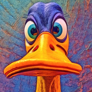 Cute Friendly and Nosy Duck on a 6x6, 8x8 (actual 7.8) or 12x12 (actual 11.8) inch Ceramic Tile. Free Shipping in the USA.