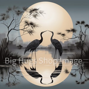 Symphony of Silhouettes on a 6x6, 8x8 (actual 7.8) or 12x12 (actual 11.8) inch Ceramic Tile. Free Shipping in the USA.