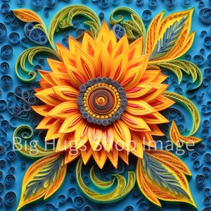 Abstract Colorful Sunflower design on a 6x6, 8x8 (actual 7.8) or 12x12 (actual 11.8) inch Ceramic Tile. Free Shipping in the USA.