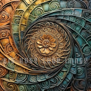 Art Nouveau Ceramic Tile:  Floral Design #5